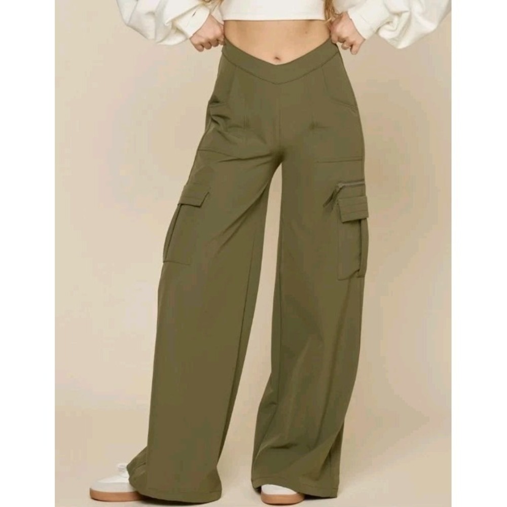 Popflex Y2K Cargo Pant Size Small Regular 5'4-5'7 Olive Green New Without Tags